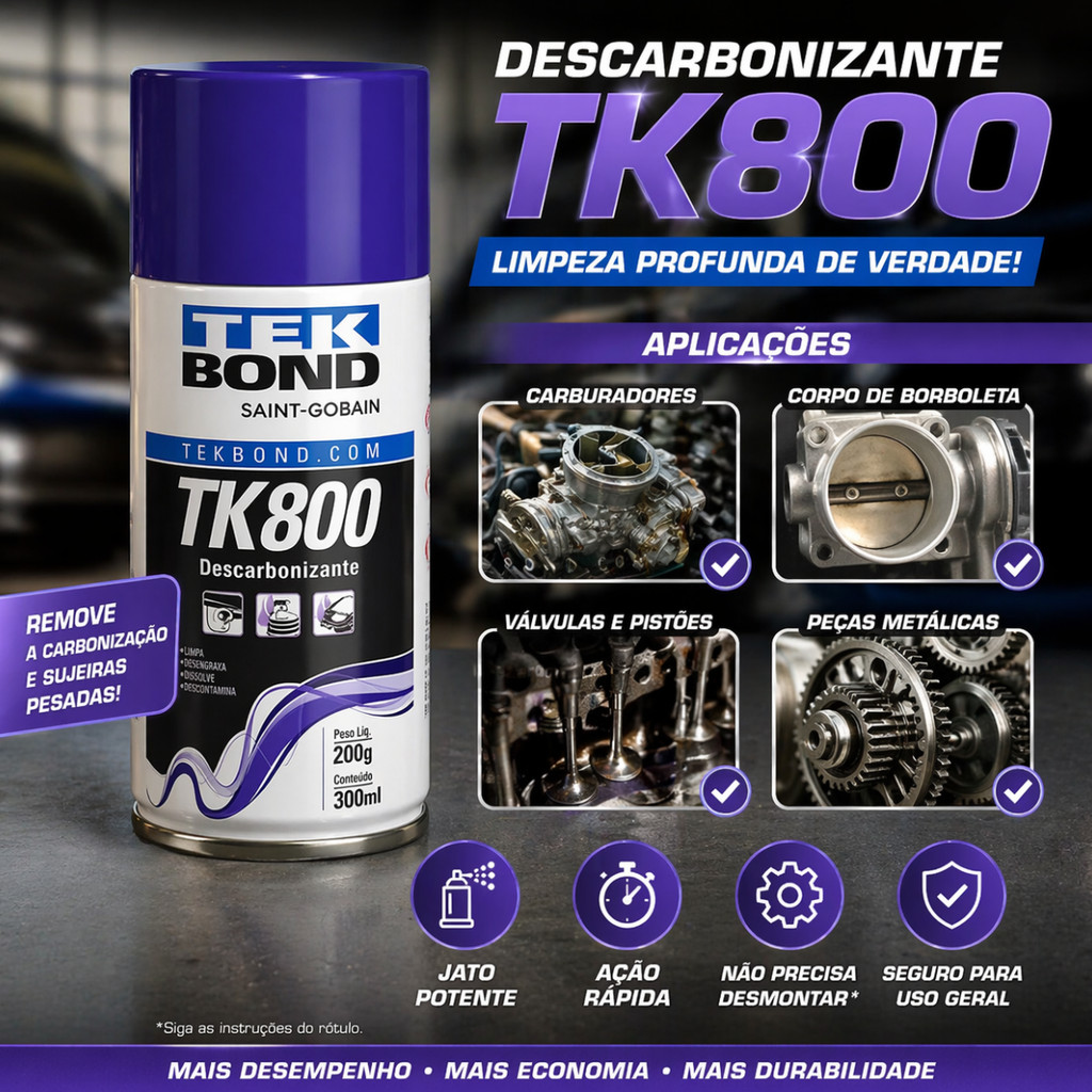 Descarbonizante Tk800 2 Un Spray 300ml Tekbond — imagem 2 de 2