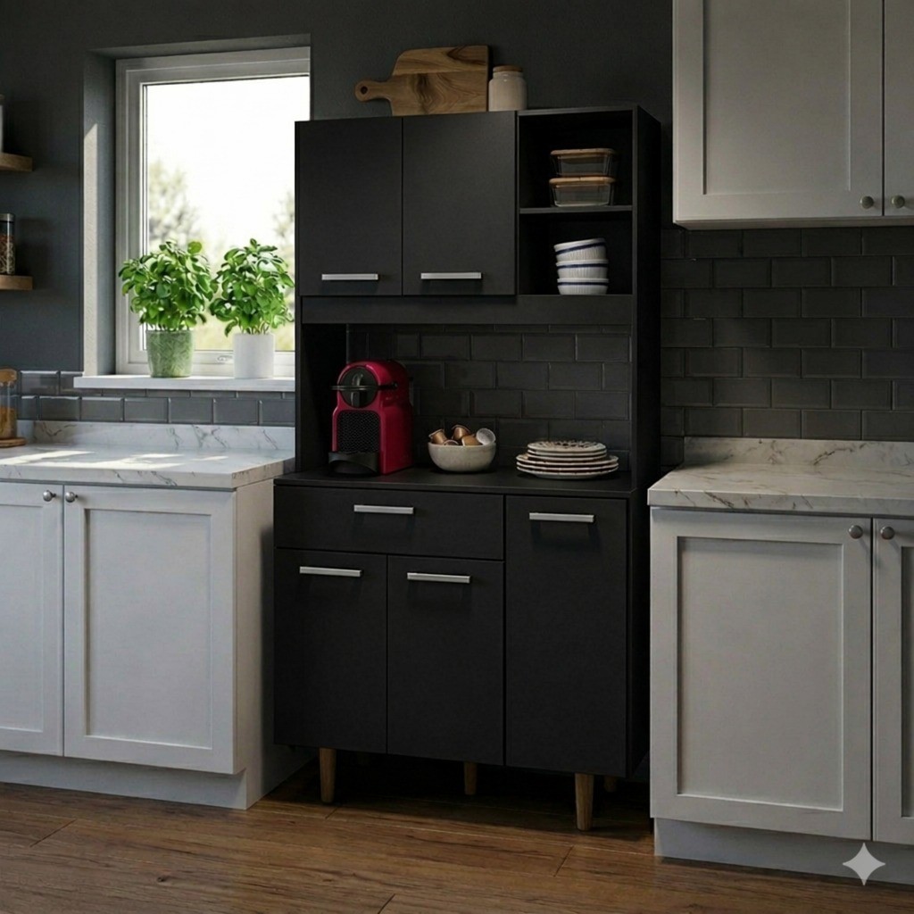 Armário de Cozinha Completo Pequeno Para Apartamento E Casa 86cm