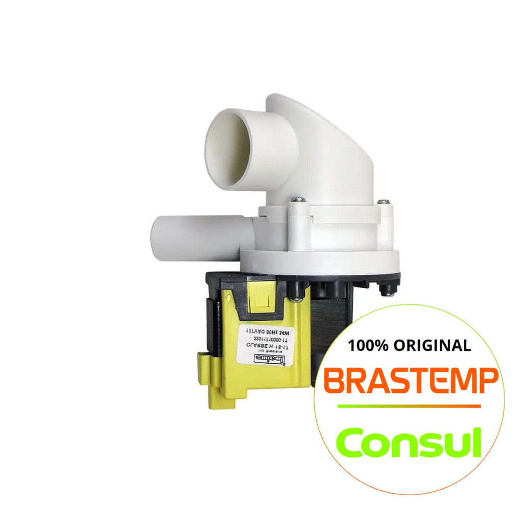 ELETROBOMBA 127V PARA MAQUINA DE LAVAR BRASTEMP ORIGINAL - BLL22 - BWQ22 - BWQ24 (DEMAIS MODELOS NA DESCRIÇAO)