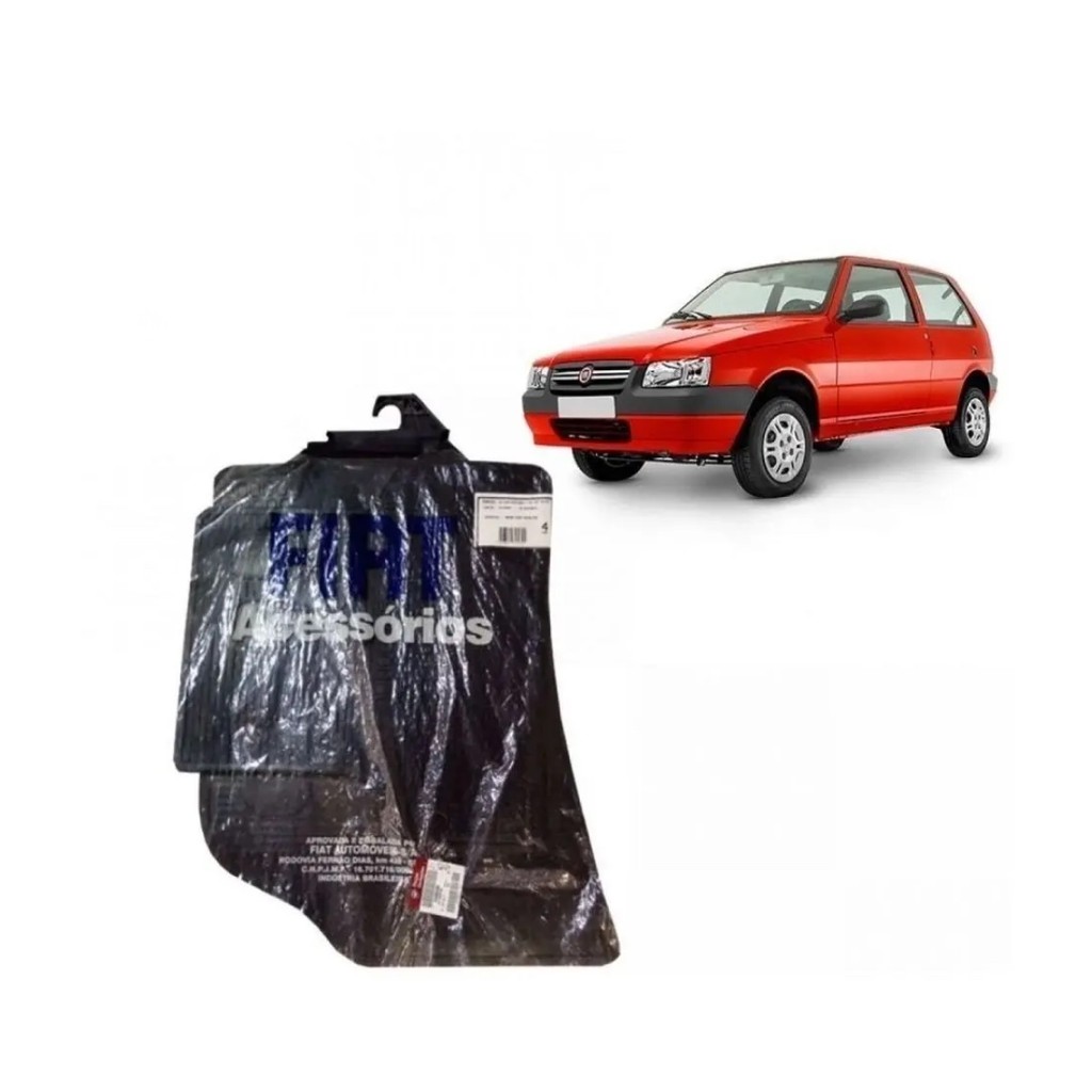 7086590 Jogo Tapetes De Borracha Uno Mille Original Fiat