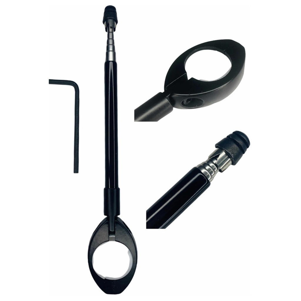 Antena Corta Pipa Retrátil Anti Cerol Preta ou Prata para Moto – Aço Inox Universal de Guidão