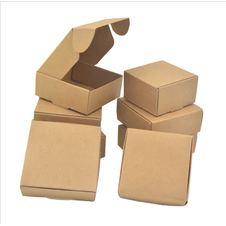 Caixa de papel Kraft artesanal caixa de embalagem de sabão Retro caixa de presente uma peça caixa de bolo grupo de joven
