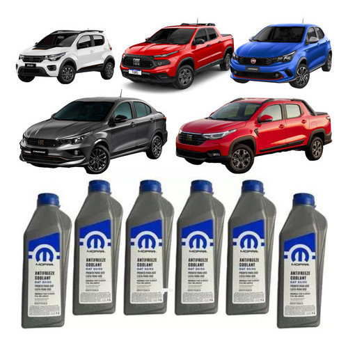 Imagem Kit 6 Aditivos Radiador Laranja para Fiat Argo Cronos Palio Uno Mobi Toda Linha Fiat