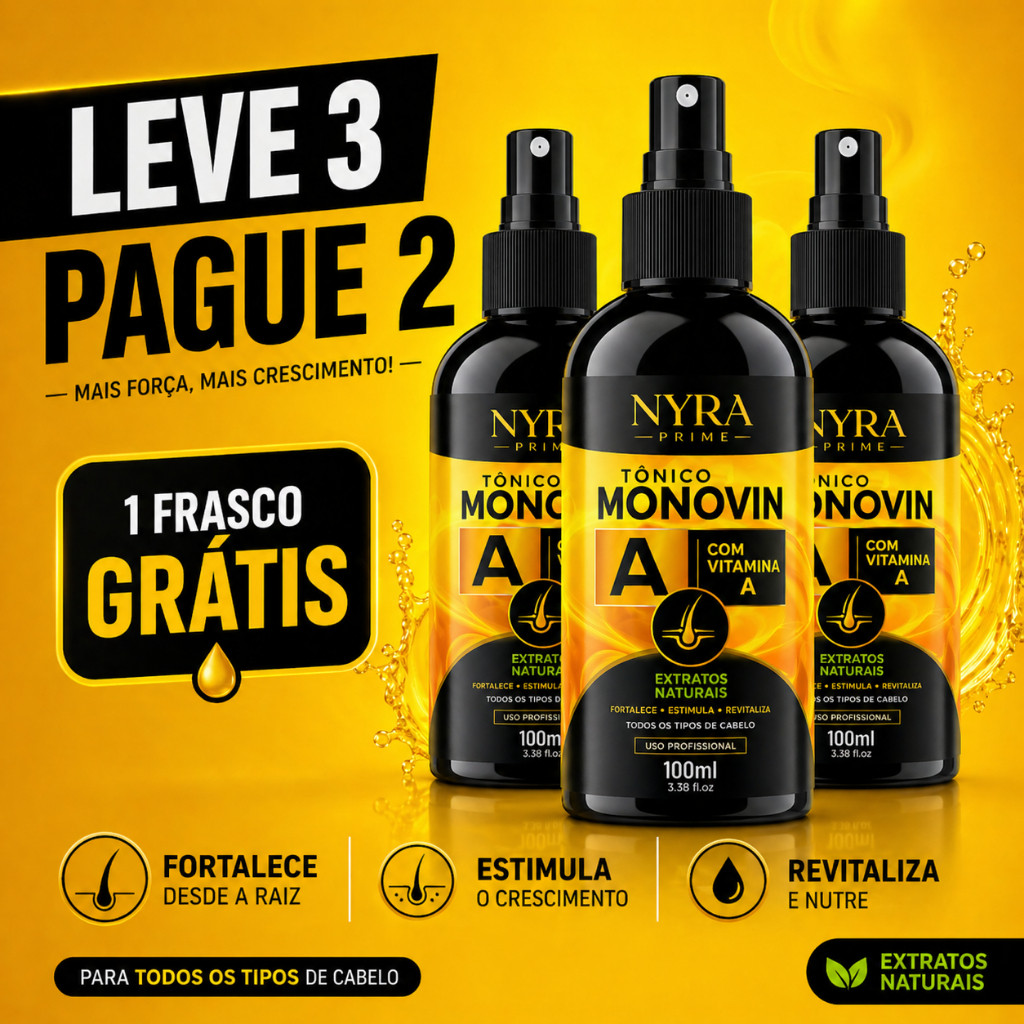 Tônico Capilar Monovit A Leve 3 Pague 2 Com Extratos Naturais Crescimento Rápido