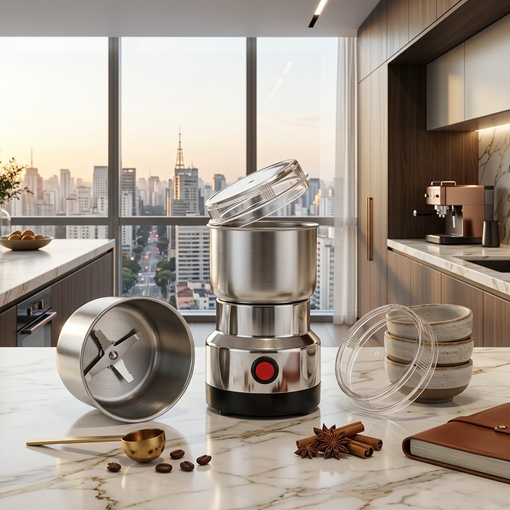 Moedor Elétrico Para Café E Grãos Profissional Em Metal Resistente 17cm