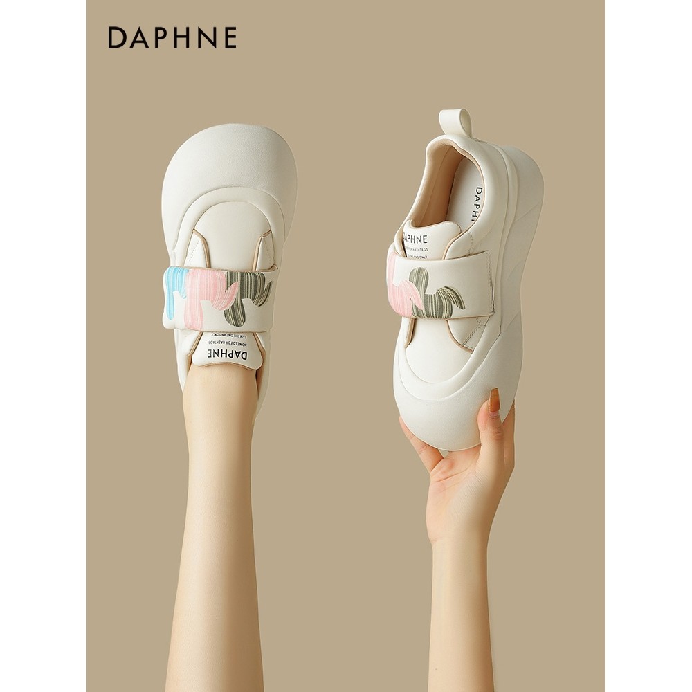 Daphne Velcro tênis de sola macia feminino 2026 novo estilo outono feminino de sola grossa sapatos de pão de dedo grande
