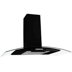 Coifa de Parede Terim Vidro Curvo Black Duto Slim 90 CM