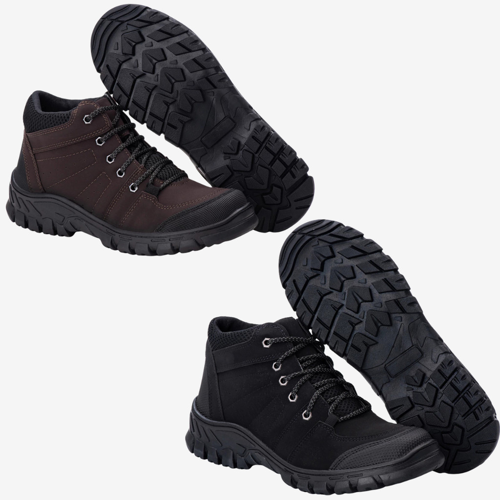 Bota 202 Adventure Masculina Coturno Para Trabalho Trilha Resistente Couro Ecológico Confortável Solado Borracha