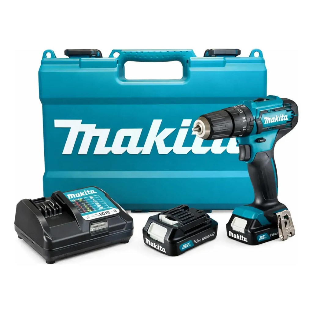 Parafusadeira Furadeira Makita 2 Baterias E Maleta Hp333dwye Azul-turquesa 127/220v