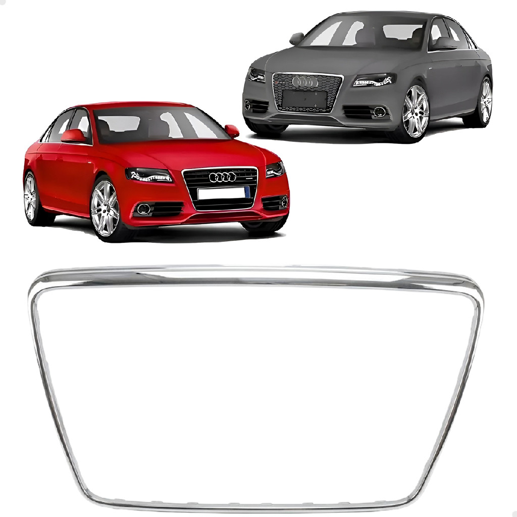Friso Moldura Grade Parachoque Dianteiro Audi A4 2009 2010 2011 2012 Cromada