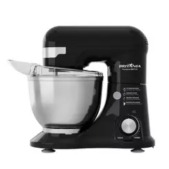 Batedeira Planetária Britânia BBP70A 4L 700W 12 Velocidades com Tigela Inox Preto 220V