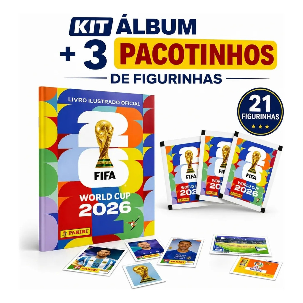 Álbum Oficial Copa Do Mundo 2026 Brochura + 21 Figurinhas