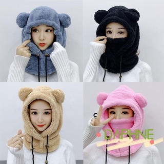 Gorros DAPHNE , Chapéus De Inverno De Pelúcia À Prova De Vento , Balaclavas Quentes , Chapéu Com Orelha De Urso , Mulher