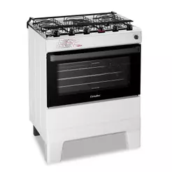 Fogão Esmaltec Ideal Master 5 Bocas 50L Bivolt Branco Com Acendimento Automático E Tripla Chama