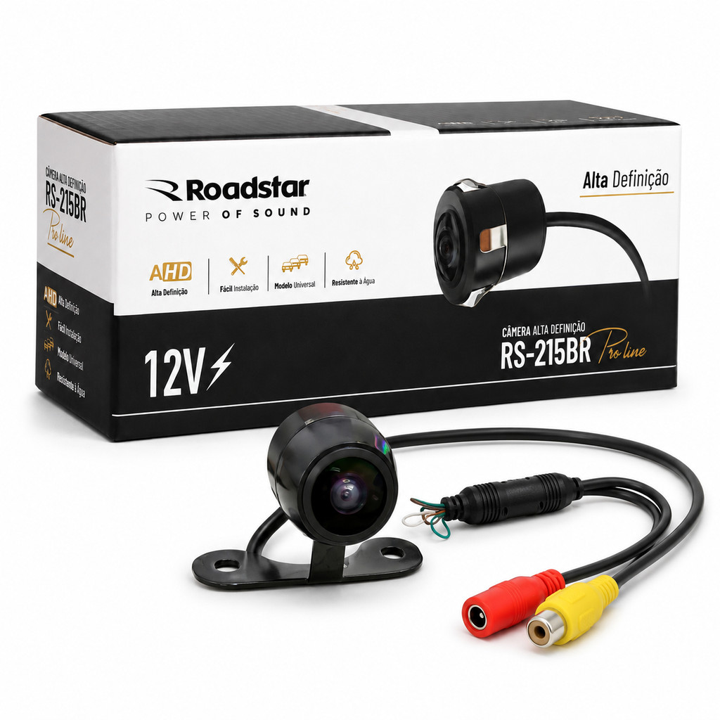 Camera De Re Roadstar RS-215BR AHD 12V HD Universal IP68 Com Linhas Dinamicas