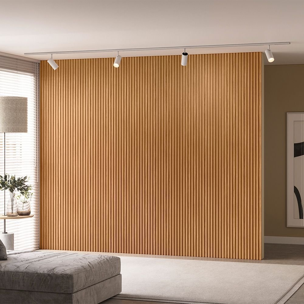Painel Ripado Modular 2,50x2,97cm (7,43m²) Marrom/Nature Fosco Linea Brasil 7.43
