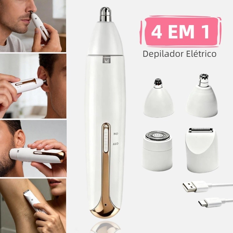 Depilador Elétrico Feminino 4 em 1 Portátil