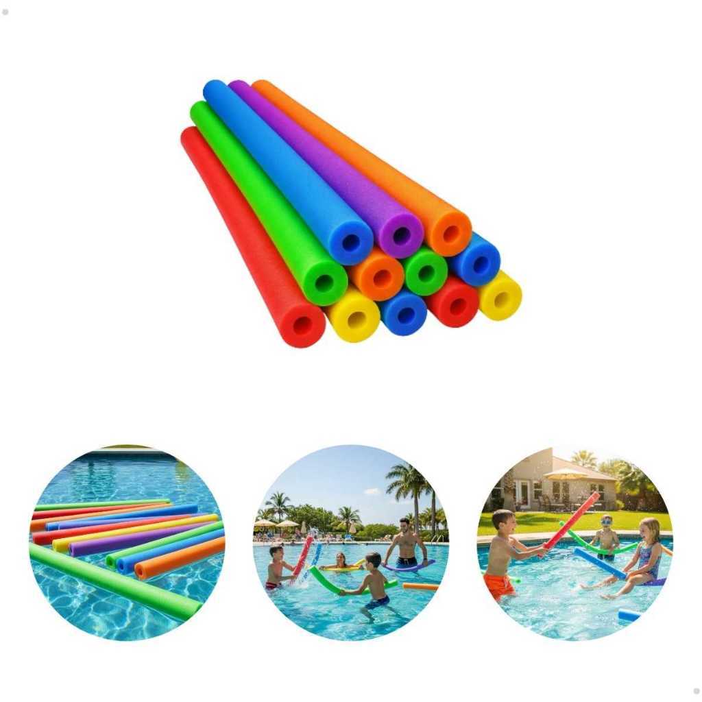 Kit 6 Espaguete Spaguetti Flutua Piscina Boia Macarrão Furos