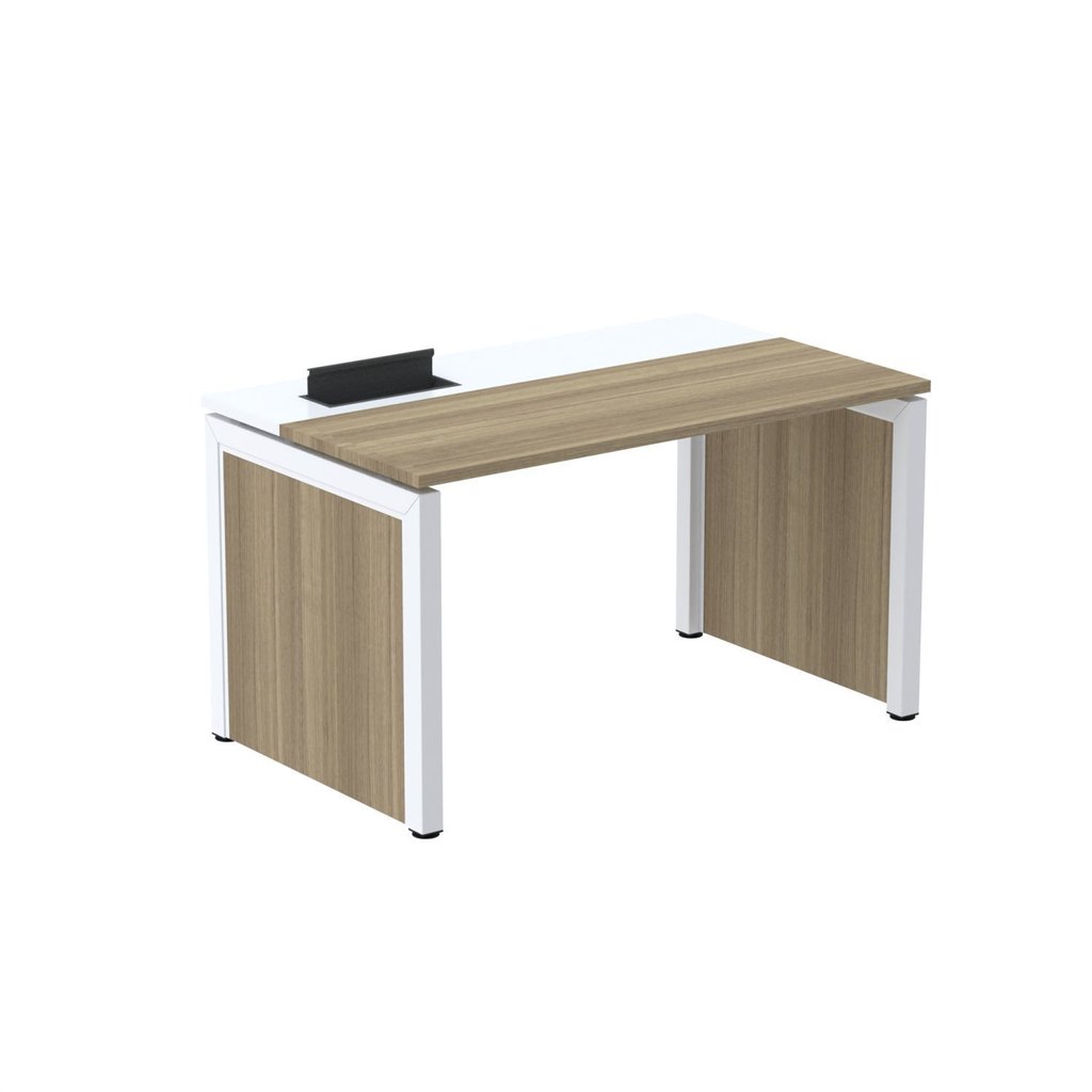 Escrivaninha Mesa Escritório Pscpp150 150cm Industrial Noce Naturalle E Branco Noce Naturalle/Branco