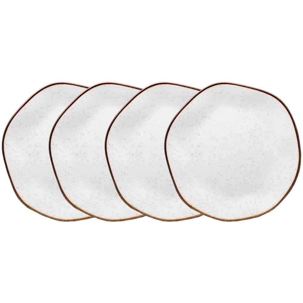 Kit 4 Pratos Lanches 21,5cm Oxford Ryo Maresia, Porcelana