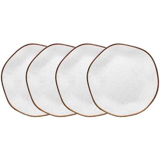 Kit 4 Pratos Lanches 21,5cm Oxford Ryo Maresia, Porcelana em Oferta na Shopee