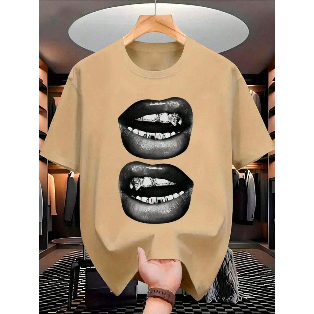 Camiseta Streetwear Unissex 100% Algodão Masculina e Feminina Estampada Bocas Camisa Premium Barata
