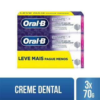Creme Dental Oral-b 3d White Brilliant Fresh Leve Mais Pague Menos 70g em Oferta na Shopee