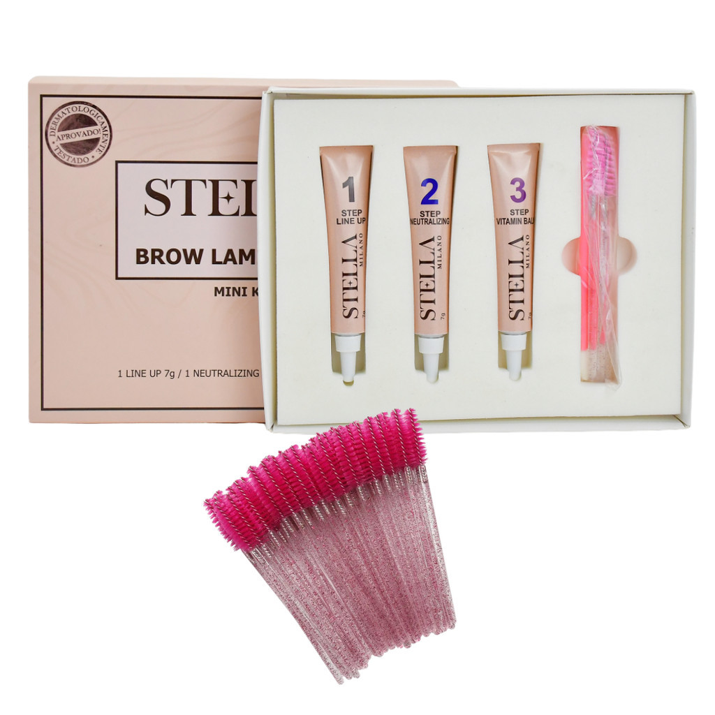 Mini Kit Brow Lamination Stella Milano + Pacote de Escovinhas