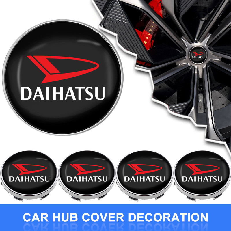4 Pçs 56mm/60mm Capa De Aro Do Carro Decalque Pneu Roda Centro Hub Tampa Adesivo Emblema Para Daihatsu Terios Mira Mover
