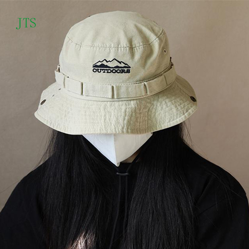 JTS Chapéu De Pesca Dobrável Aba Larga Boonie Algodão Chapéus De Sol Ao Ar Livre Boné De Acampamento Caminhada Na Selva