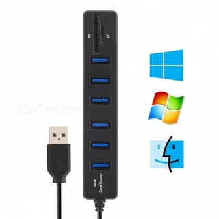 Divisor USB2.0 Um para 3 Computadores Expansão de Alta Velocidade Multi-Interface HUB Conversor 2.0 HUB Leitor de Cartão