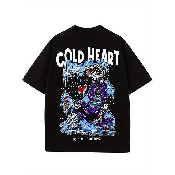 Camiseta Masculina Space Fun Basquete Cold Heart Estampada Retrô Estilosa Confortável Divertida Casual