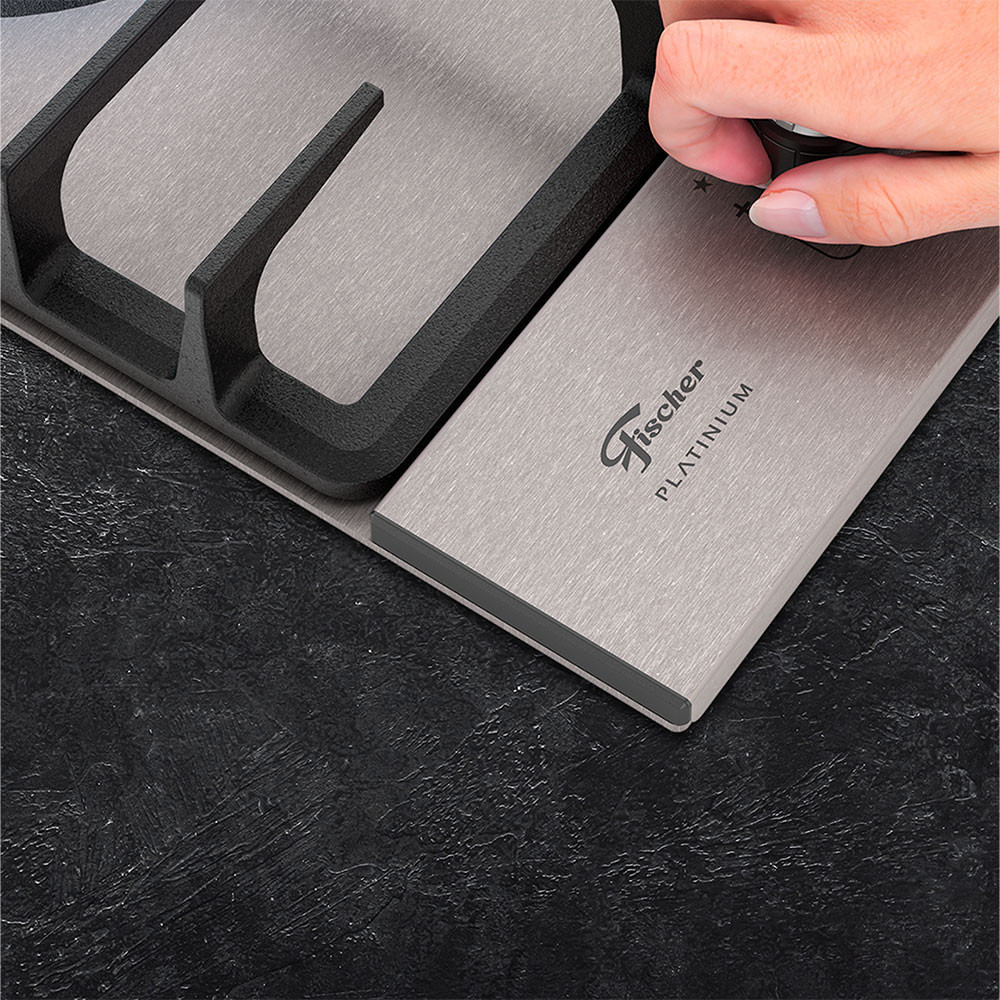 Cooktop Gas Platinium Prime Mesa Ao Trempe Ferro Fundido 4 Bocas Fischer
