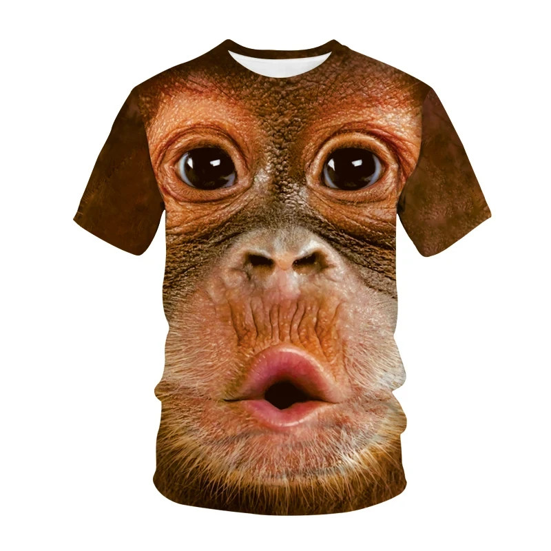 Mais Novo Engraçado Camisetas Macaco Gorila Impressão 3D Streetwear Masculino Feminino Animal Moda T Camisa Hip Hop Tshi