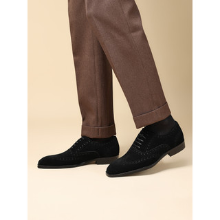 Sapatos de couro masculino novo estilo couro genuíno negócios Formal Wear Casual Oxford camurça camurça fosco Brogue esc