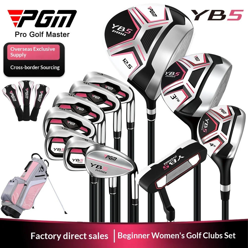 Conjunto De Taco De Golfe Feminino PGM LTG073 11PCS Com Bolsa | Mão Direita Preto Rosa Grafite Ou Aço