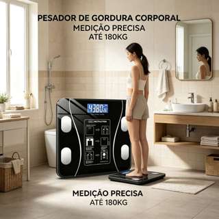Balança Inteligente com Bioimpedância, App Integrado e Capacidade de até 180kg