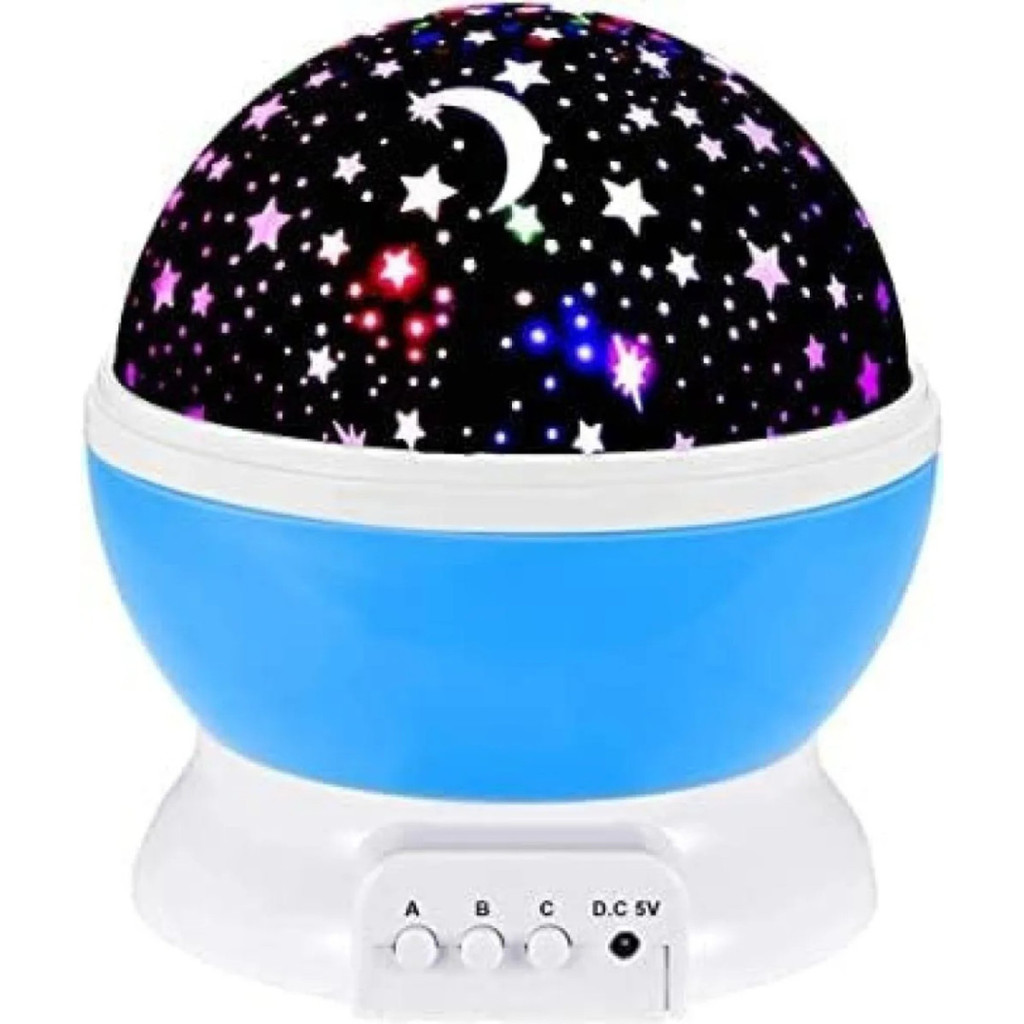 Luminária Projetora de Estrelas Azul para Quarto Infantil
