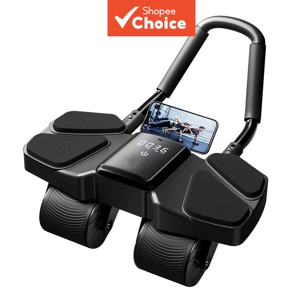 Roda Abdominal com Display LCD para Exercícios, Treinador de Força do Core para Uso em Casa ou Ambientes Internos