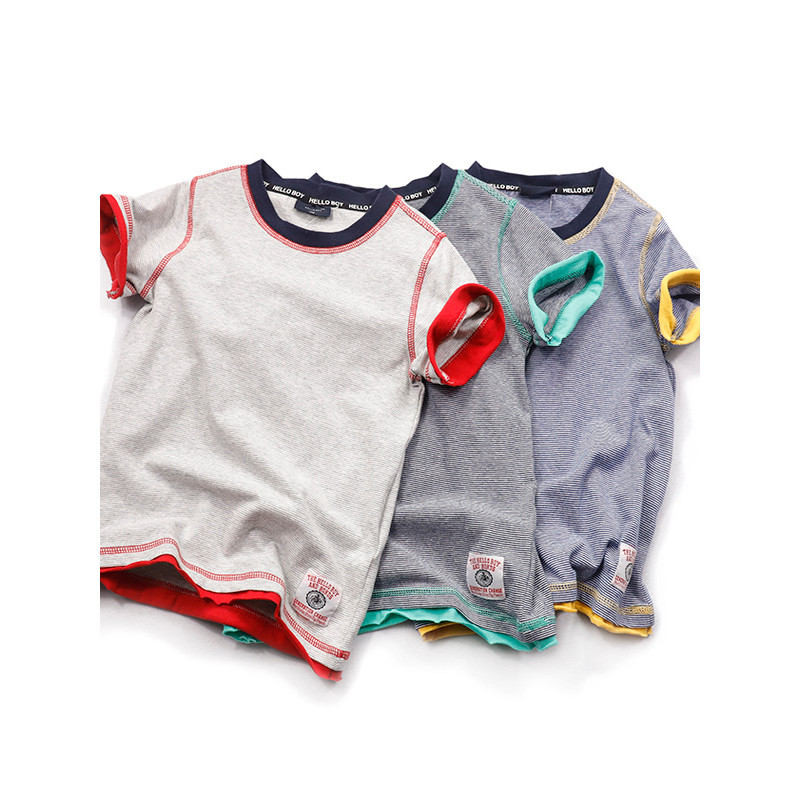 Meninos camiseta de manga curta puro algodão na moda comércio exterior roupas infantis 2025 verão crianças meninos meia 
