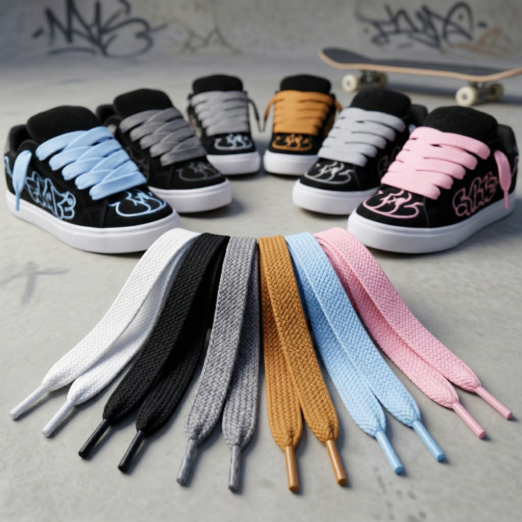 Kit 2 Pares Cadarço Para Tênis Branco Preto Grosso Largo Skate Streetlife 120 Cm