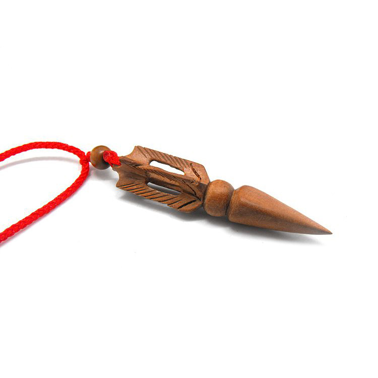 Madeira de pêssego Vajra pingente colar jóias artesanato único Hip-Hop escultura em madeira das mulheres dos homens Benm