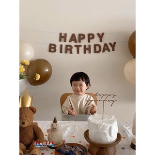 Feliz aniversário das crianças ins influenciador bebê menina balão festa decoração cena Layout fundo parede menino