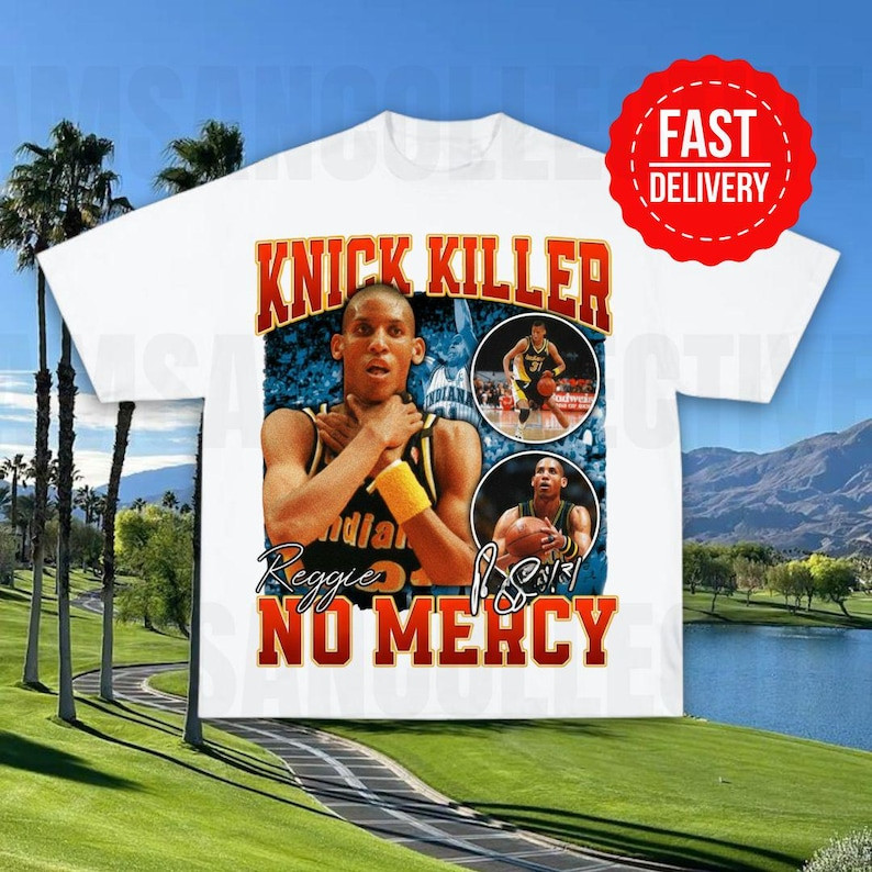 Camiseta Oversized Masculina Feminina Estampa Reggie Miller Knick Killer, Camiseta Streetwear Basquete Retro, Camiseta