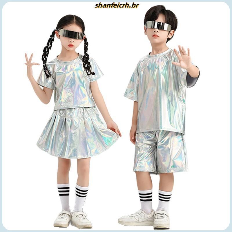 Trajes infantis tecnologia futura sentido de dança trajes de robô infantil tema espacial macacão trajes