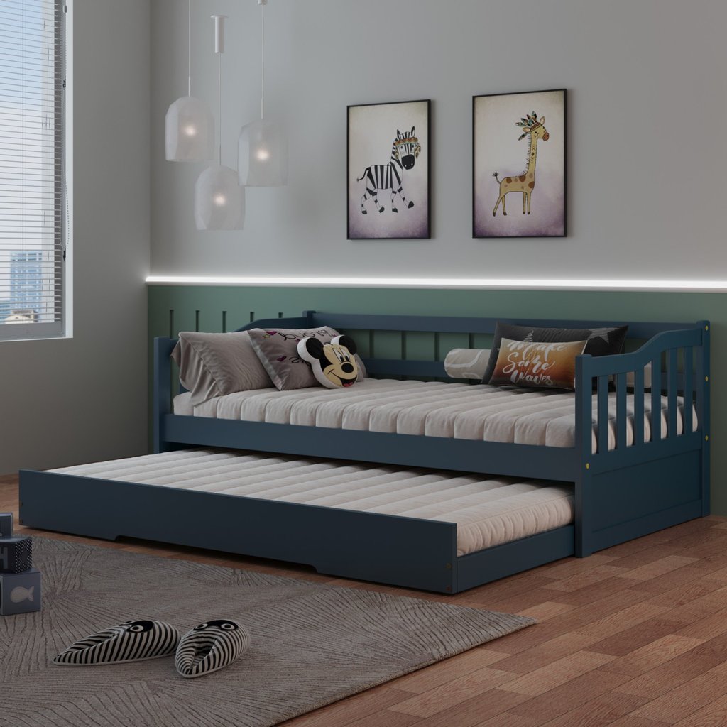 Bicama Infantil em Madeira Maciça/MDF American Azul