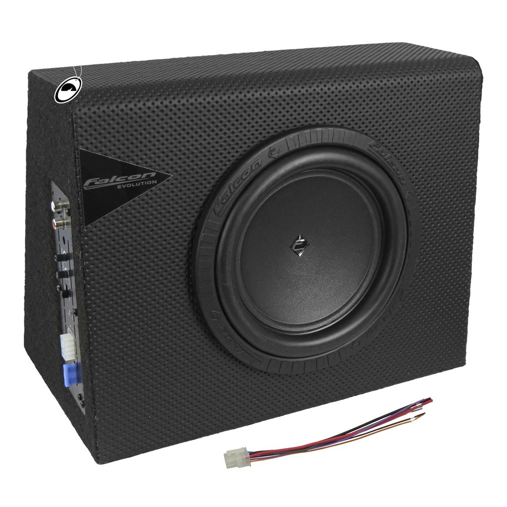Caixa Subwoofer 8" Amplificada Automotiva Falcon CX 8"A N 200W RMS
