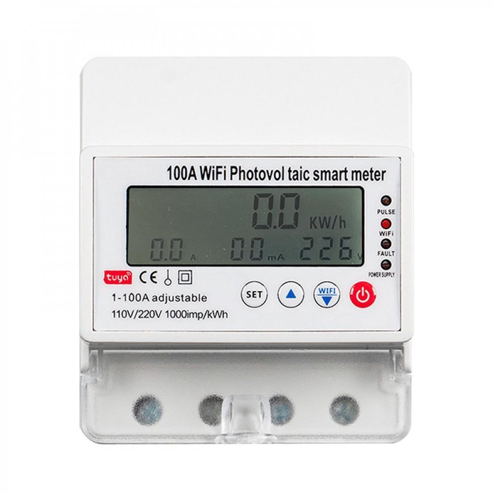 Monofásico 4P 110/220V 100A Medidor De Energia Elétrica Bidirecional kWh Contador WIFI Controle Remoto Wattímetro De Ele