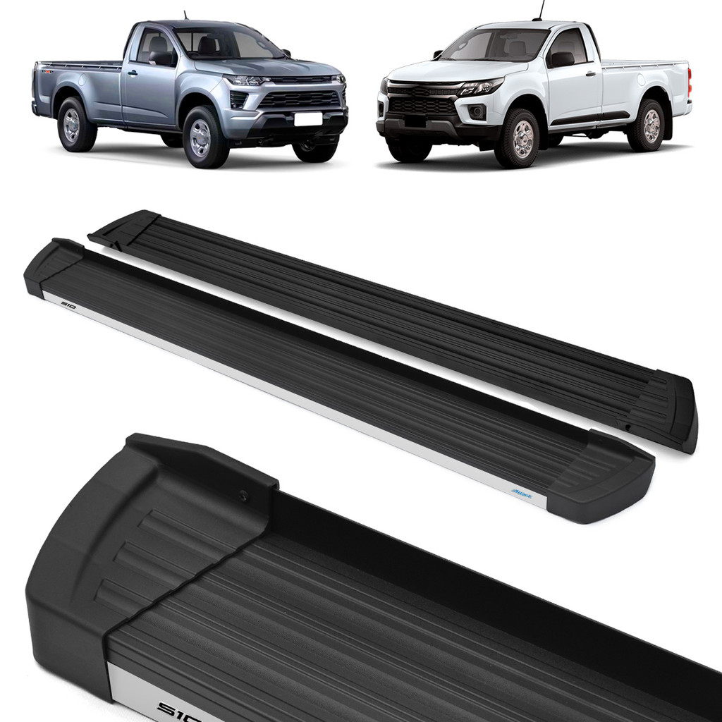 Imagem Estribo Slim S10 2012/... Cabine Simples Preto Fosco C/ Inox
