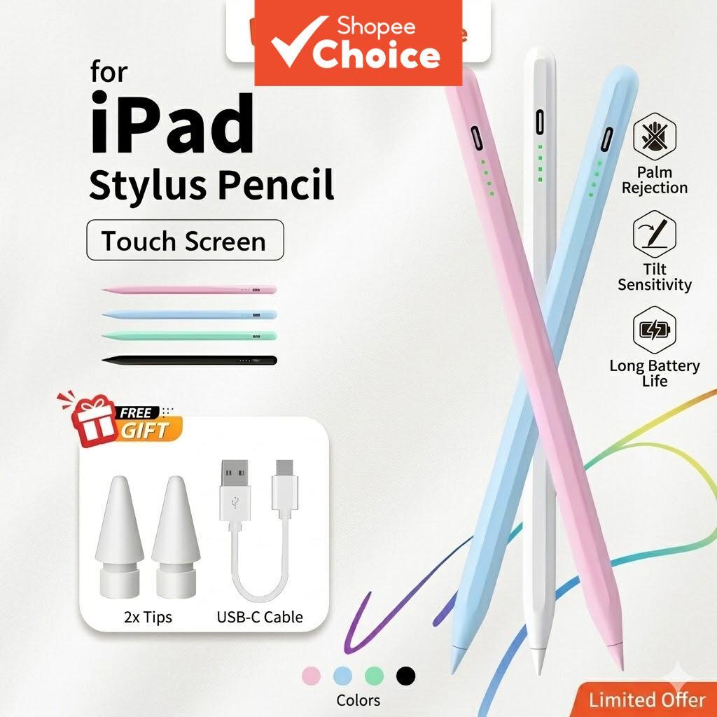 Caneta Stylus Com Rejeição De Palma , Inclinação Para iPad 2018-2025 Pro Air Gen 7/8/9/10 Mini 1 Peça De Pontas , Lápis